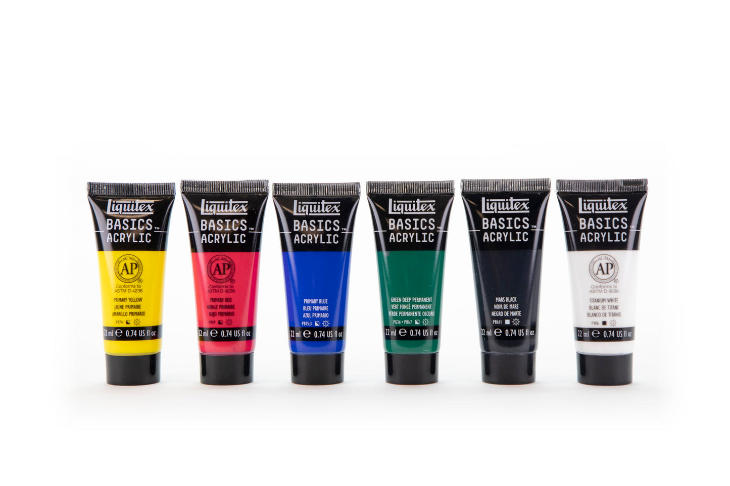 Basics Acrylic Primary Colours Set - 6x22ml