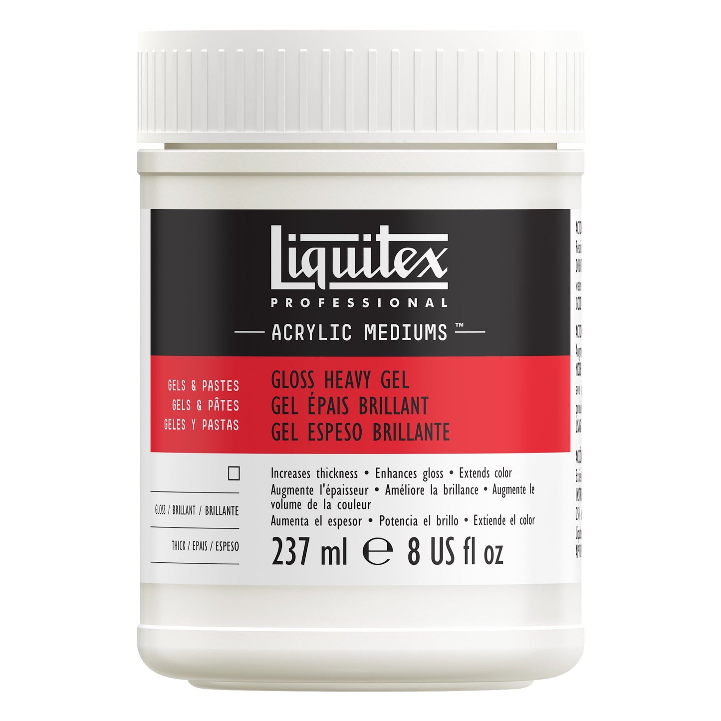 LIQUITEX PROFESSIONAL MEDIUMS, GLOSS HEAVY GEL -  237ML POT