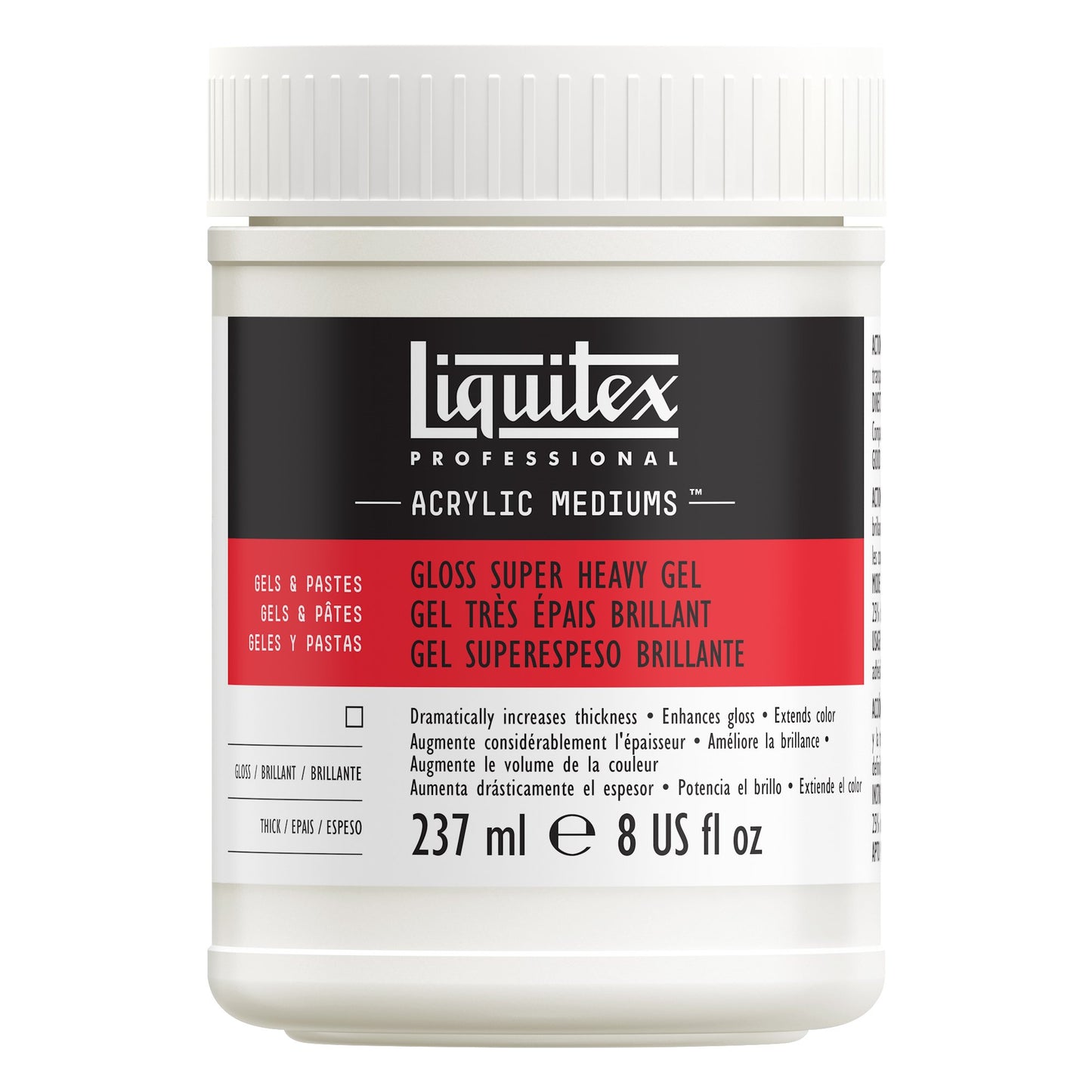 LIQUITEX PROFESSIONAL MEDIUMS, GLOSS HEAVY GEL -  237ML POT