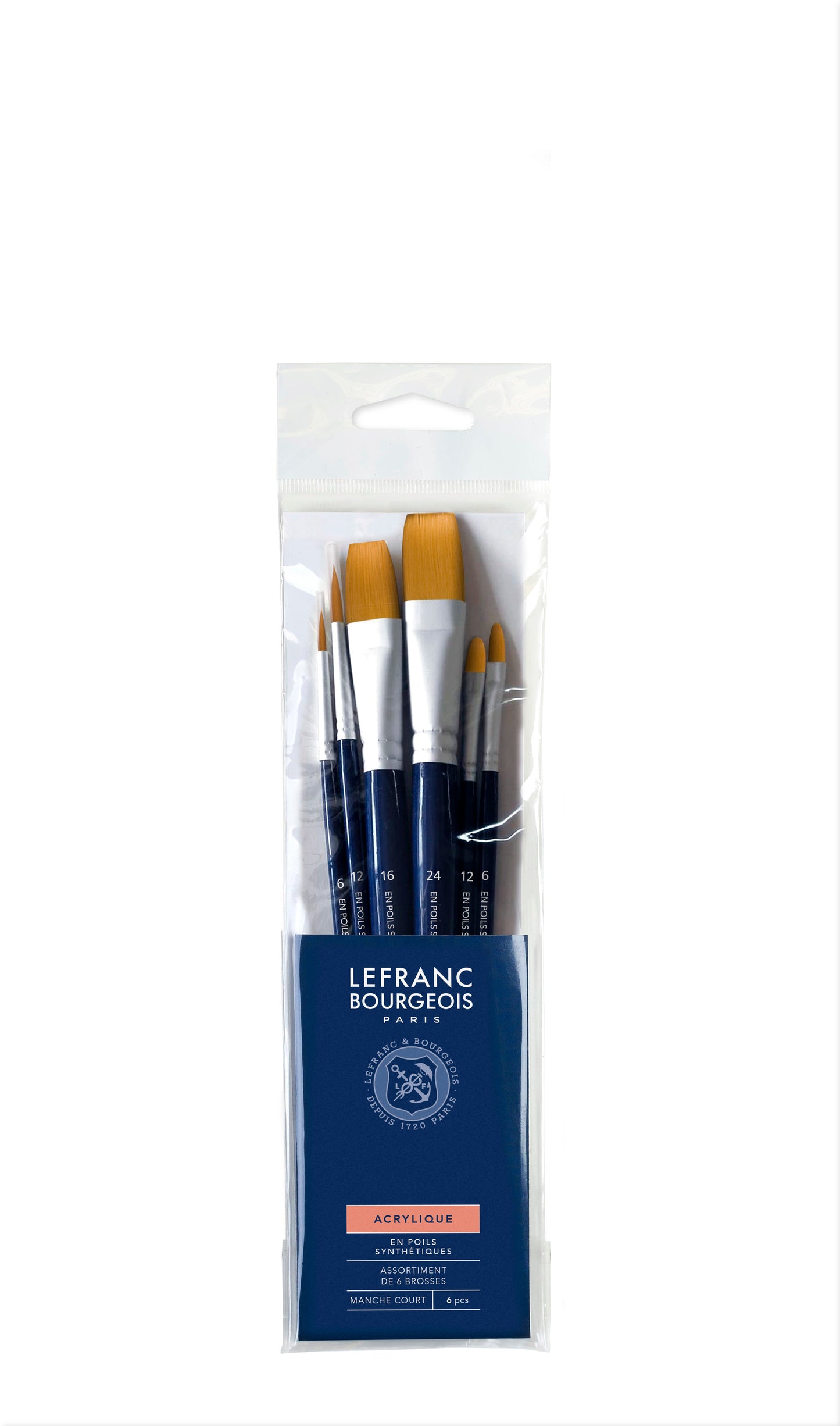 Lefranc Bourgeois Assortment Of 6 Short Handle Brush