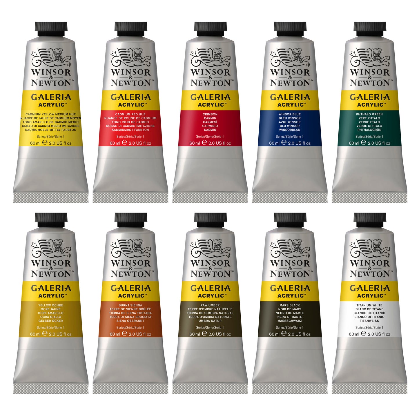 Winsor & Newton Galeria Acrylic Galeria 10x60ml Tube Set