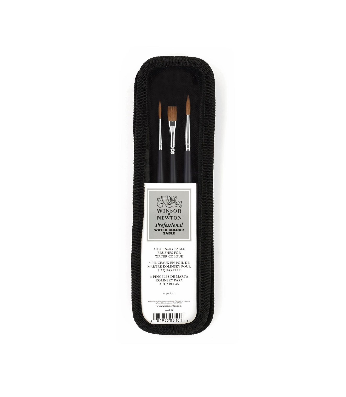 Winsor & Newton Artists' Watercolour Sable Brush Short Handle 3 Pack