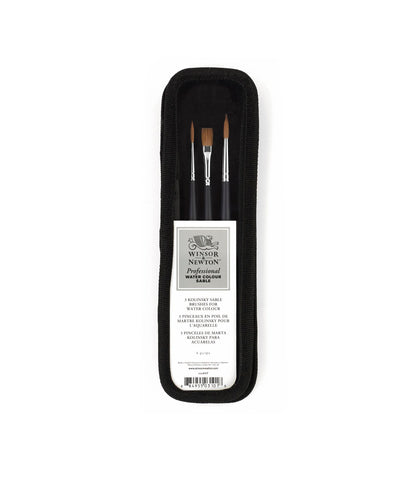 Winsor & Newton Artists' Watercolour Sable Brush Short Handle 3 Pack