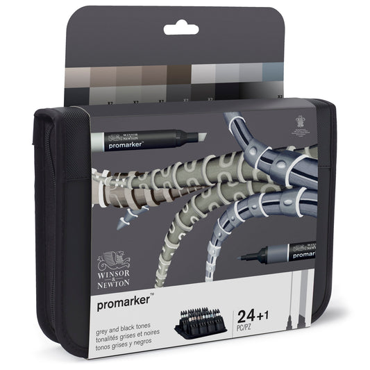 Winsor & Newton Promarker 24 Black & Greys