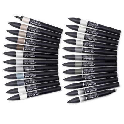 Winsor & Newton Promarker 24 Black & Greys
