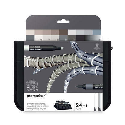 Winsor & Newton Promarker 24 Black & Greys