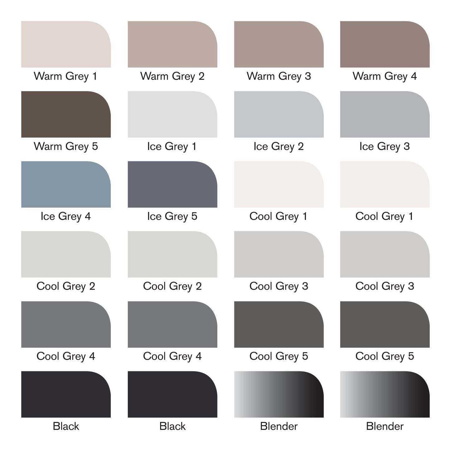 Winsor & Newton Promarker 24 Black & Greys