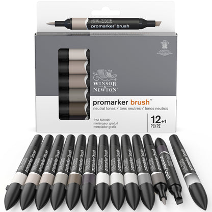 Winsor & Newton Promarker Brush 12+1 Neutral Tones