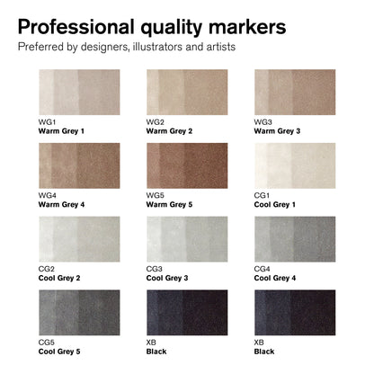 Winsor & Newton Promarker Brush 12+1 Neutral Tones