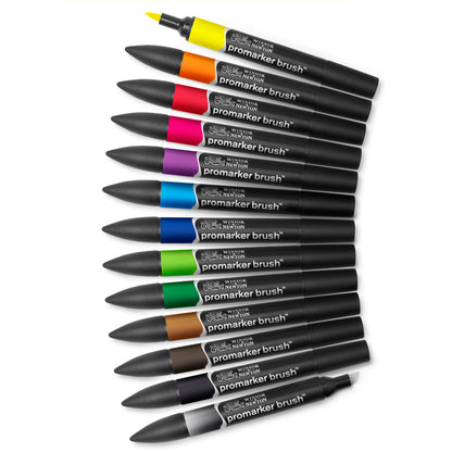 Winsor & Newton Promarker Brush 12+1 Vibrant Tones