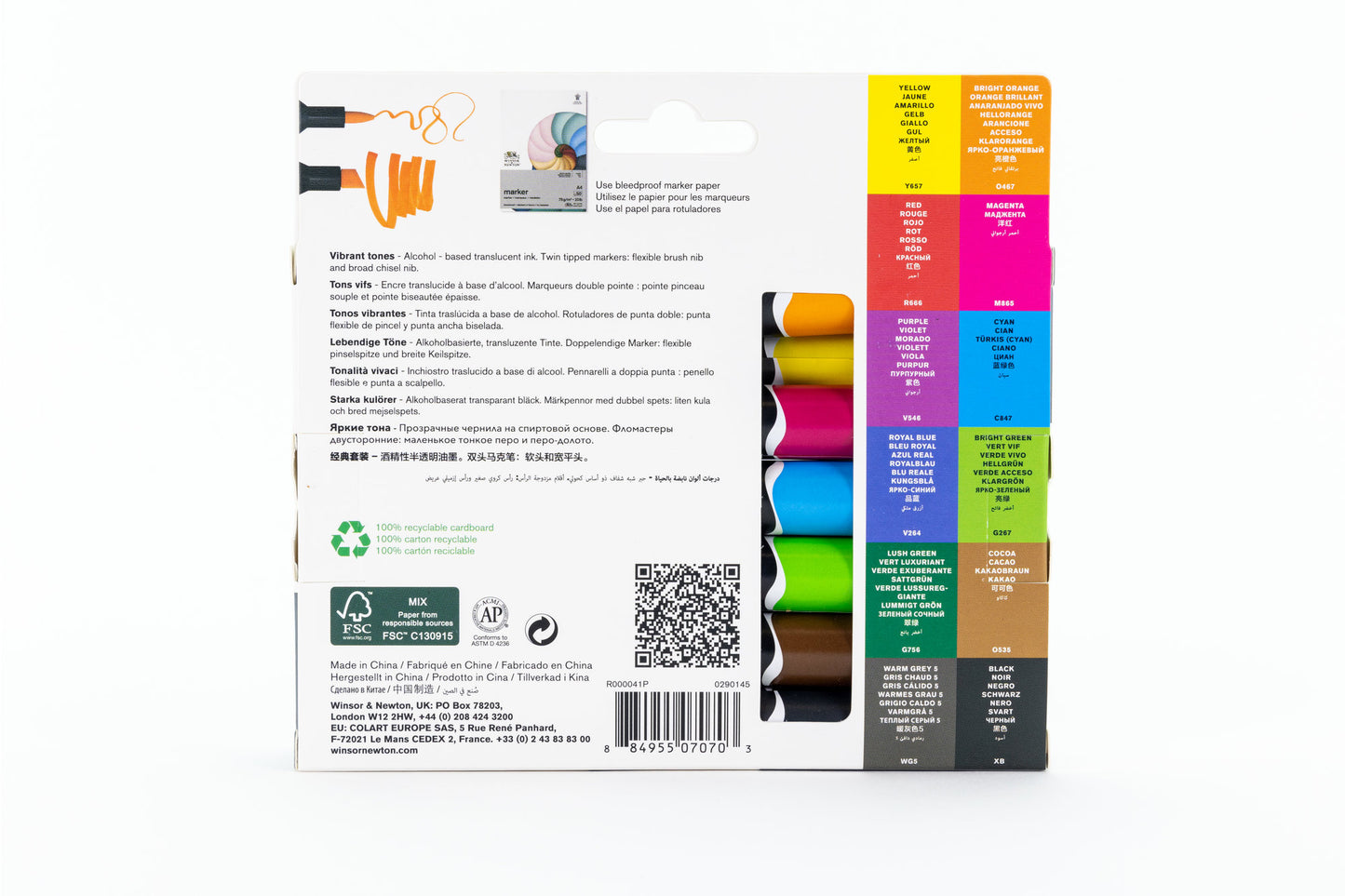Winsor & Newton Promarker Brush 12+1 Vibrant Tones