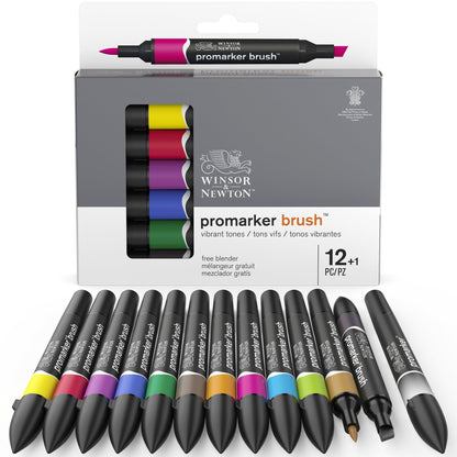 Winsor & Newton Promarker Brush 12+1 Vibrant Tones