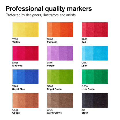 Winsor & Newton Promarker Brush 12+1 Vibrant Tones