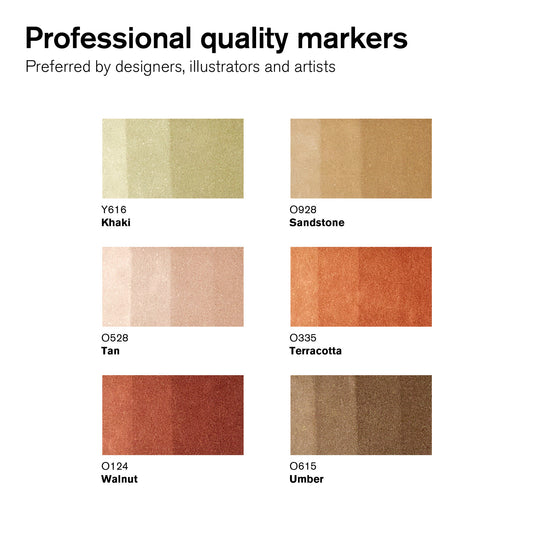 Winsor & Newton Promarker 6 Earth Tones