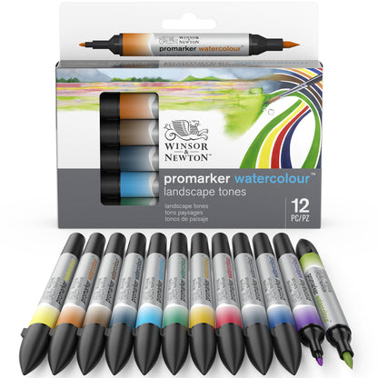 Winsor & Newton Promarker Watercolour 12 Landscape Tones