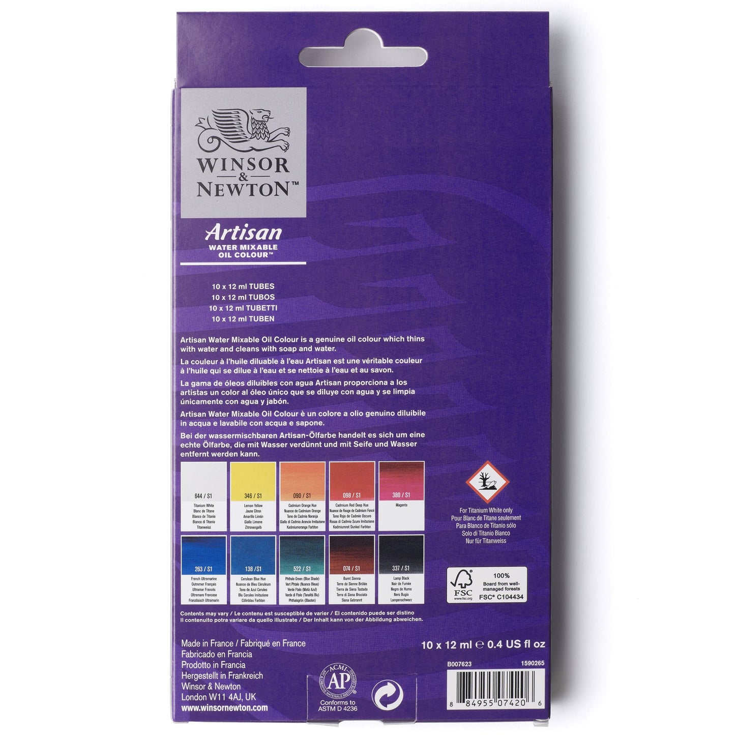Artisan Water Mixable Oil Colour Set 10x12ml
