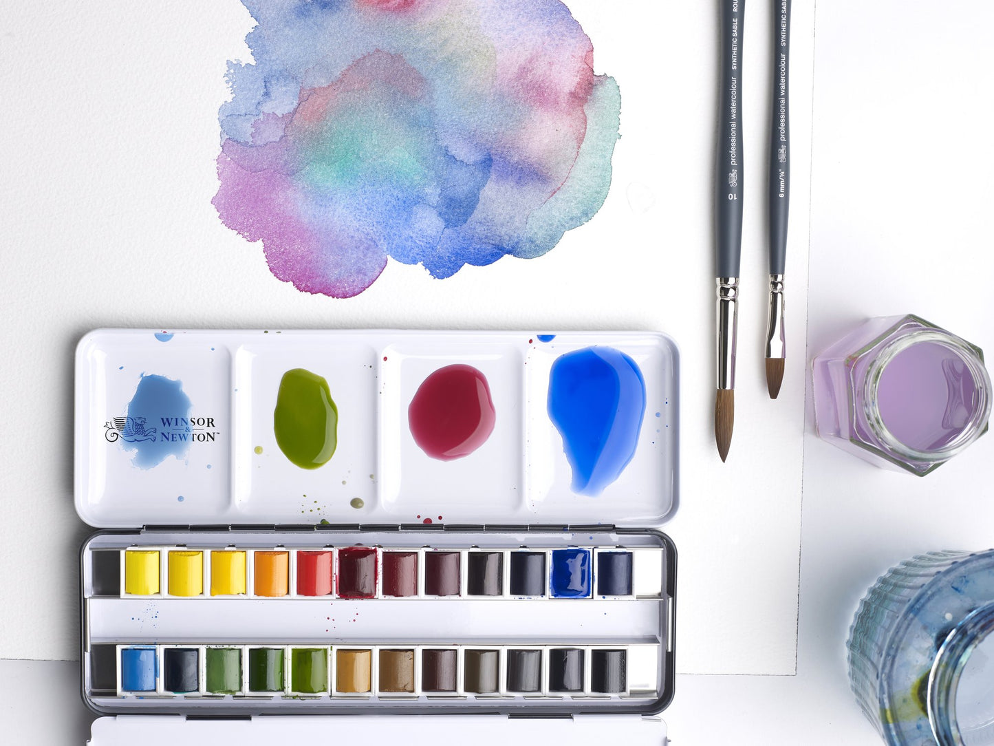 Professional Watercolour Complete Travel Tin - 24 Half Pans