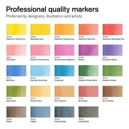 Winsor & Newton Promarker Watercolour 24 Basic Collection