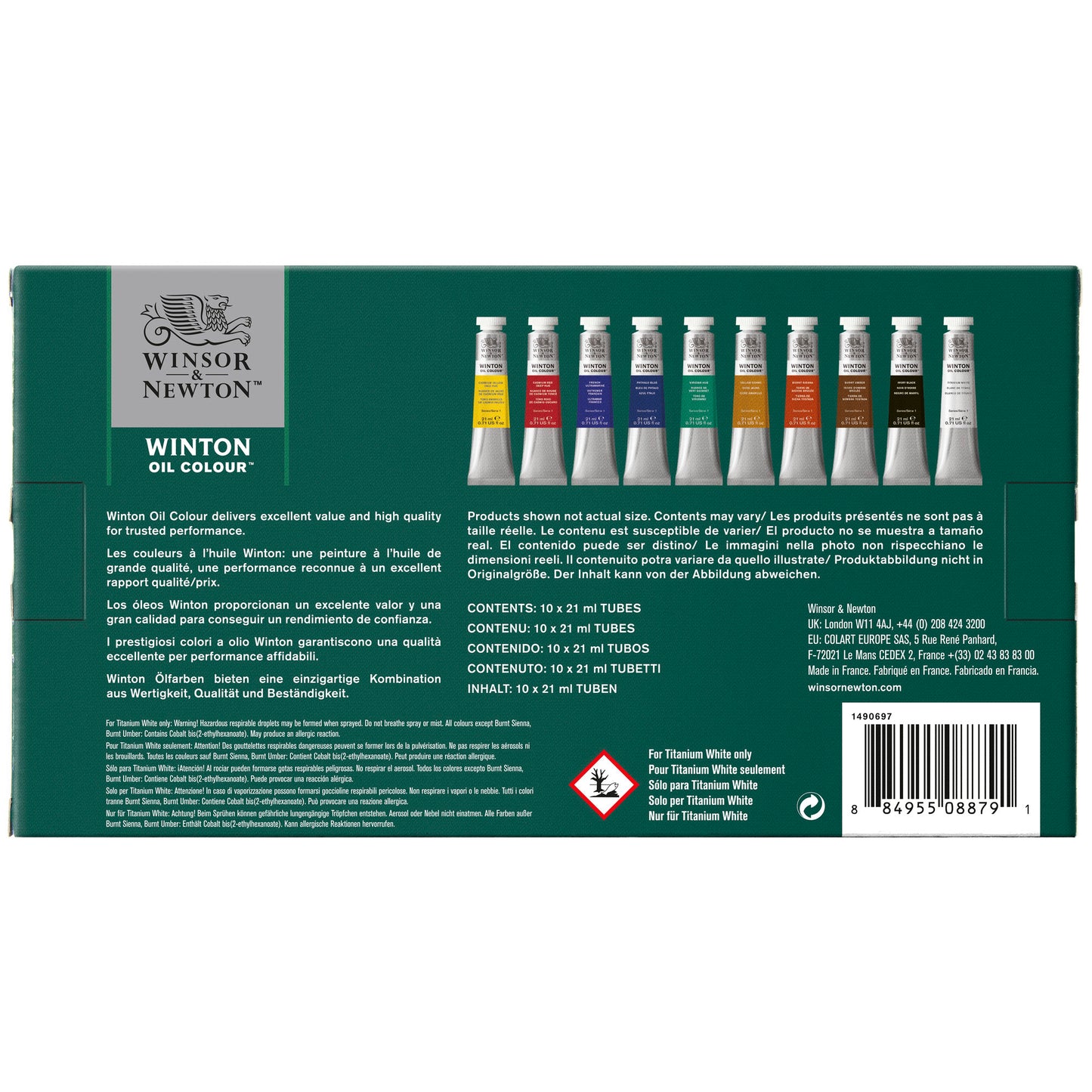 Winsor & Newton Winton Oil Colour 10x21ml Tube Set