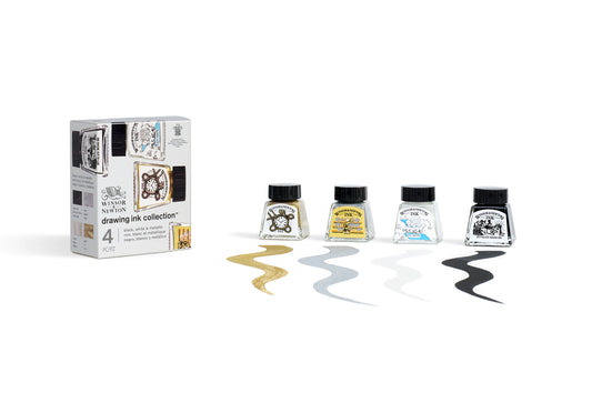 Drawing Ink Collection - Set of 4 (Black, White, Metallic)