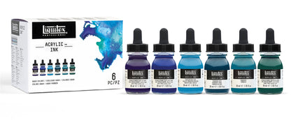 Acrylic Ink Set - 6x30ml - Aqua Colors