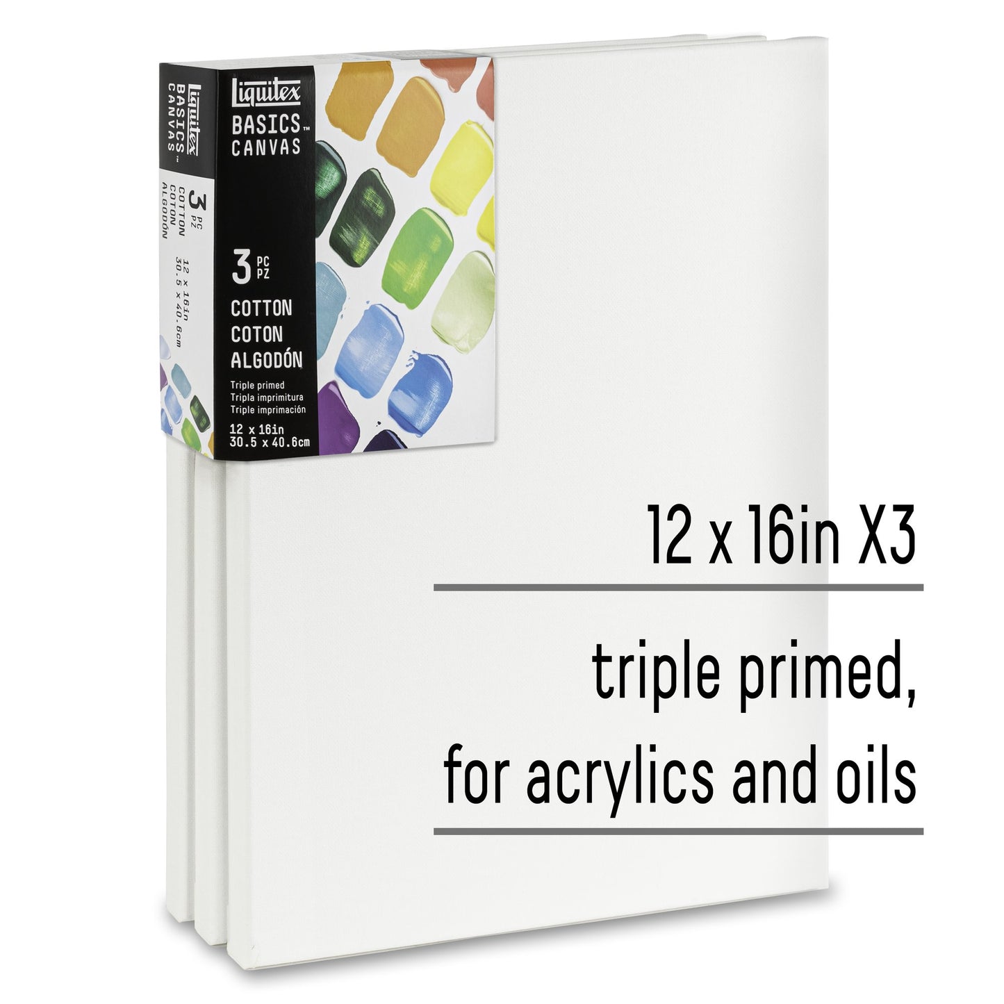 Basics Cotton Canvas 12x16" x3