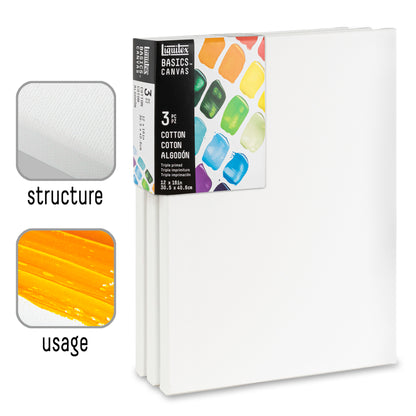 Basics Cotton Canvas 12x16" x3