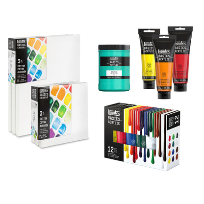 Liquitex Basics Set Of 3 Cotton Canvases 20x20cm