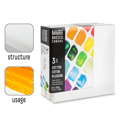 Liquitex Basics Set Of 3 Cotton Canvases 20x20cm