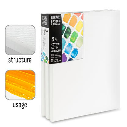 Liquitex Basics Set Of 3 Cotton Canvas 30x40cm