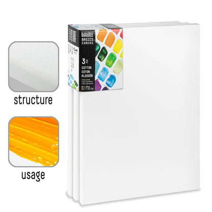 Liquitex Basics Set Of 3 Cotton Canvas 40x50cm