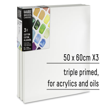 Liquitex Set Of 3 Cotton Canvas 50x60cm