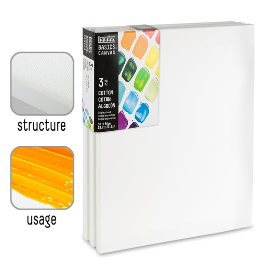 Liquitex Set Of 3 Cotton Canvas 50x60cm