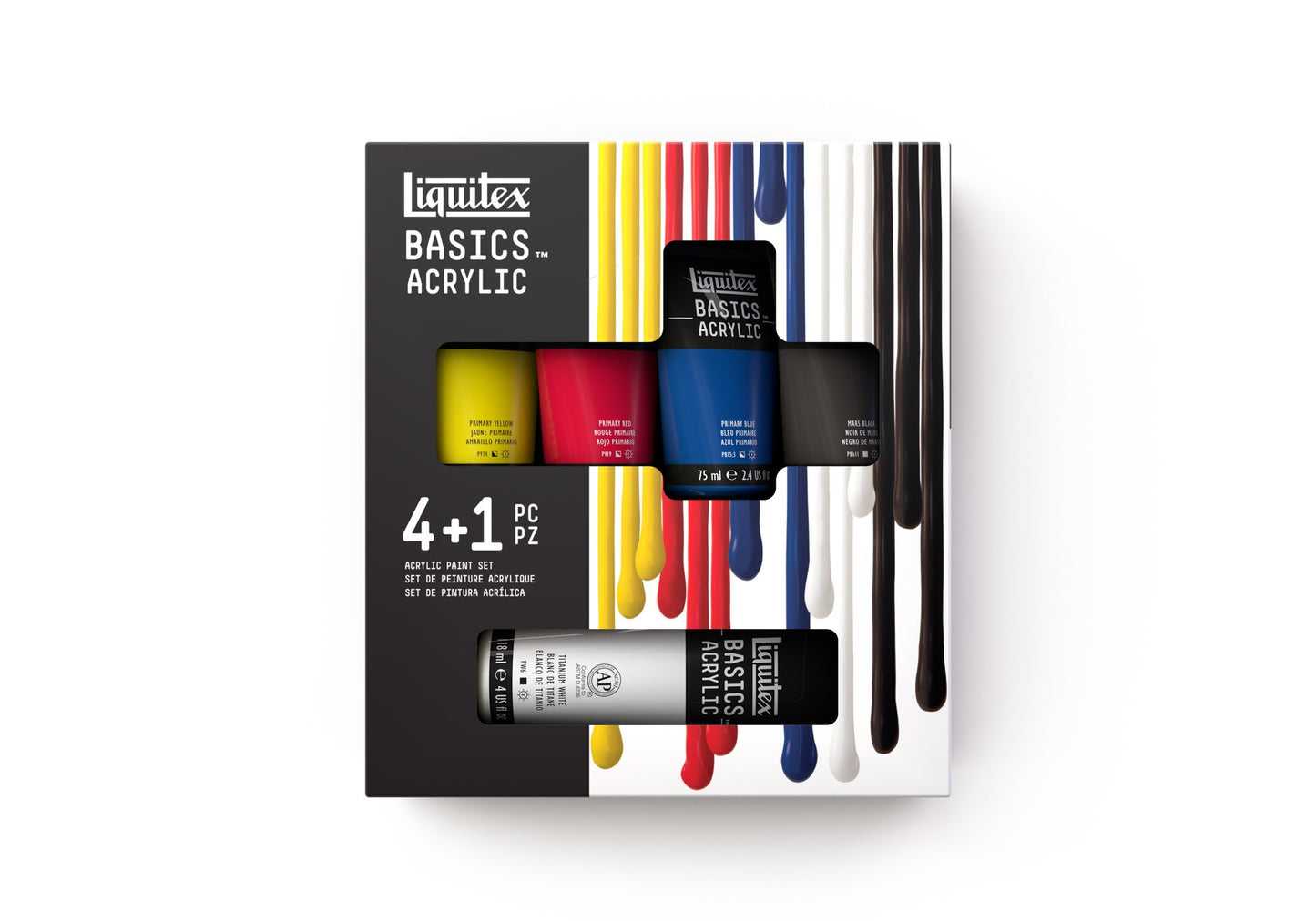 Liquitex Basics Acrylic Set - 4x75ml, 118ml White - Essentials