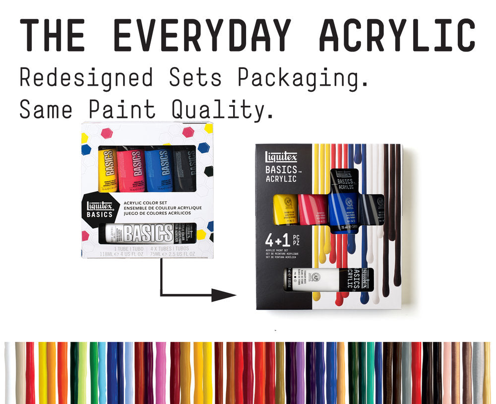 Liquitex Basics Acrylic Set - 4x75ml, 118ml White - Essentials