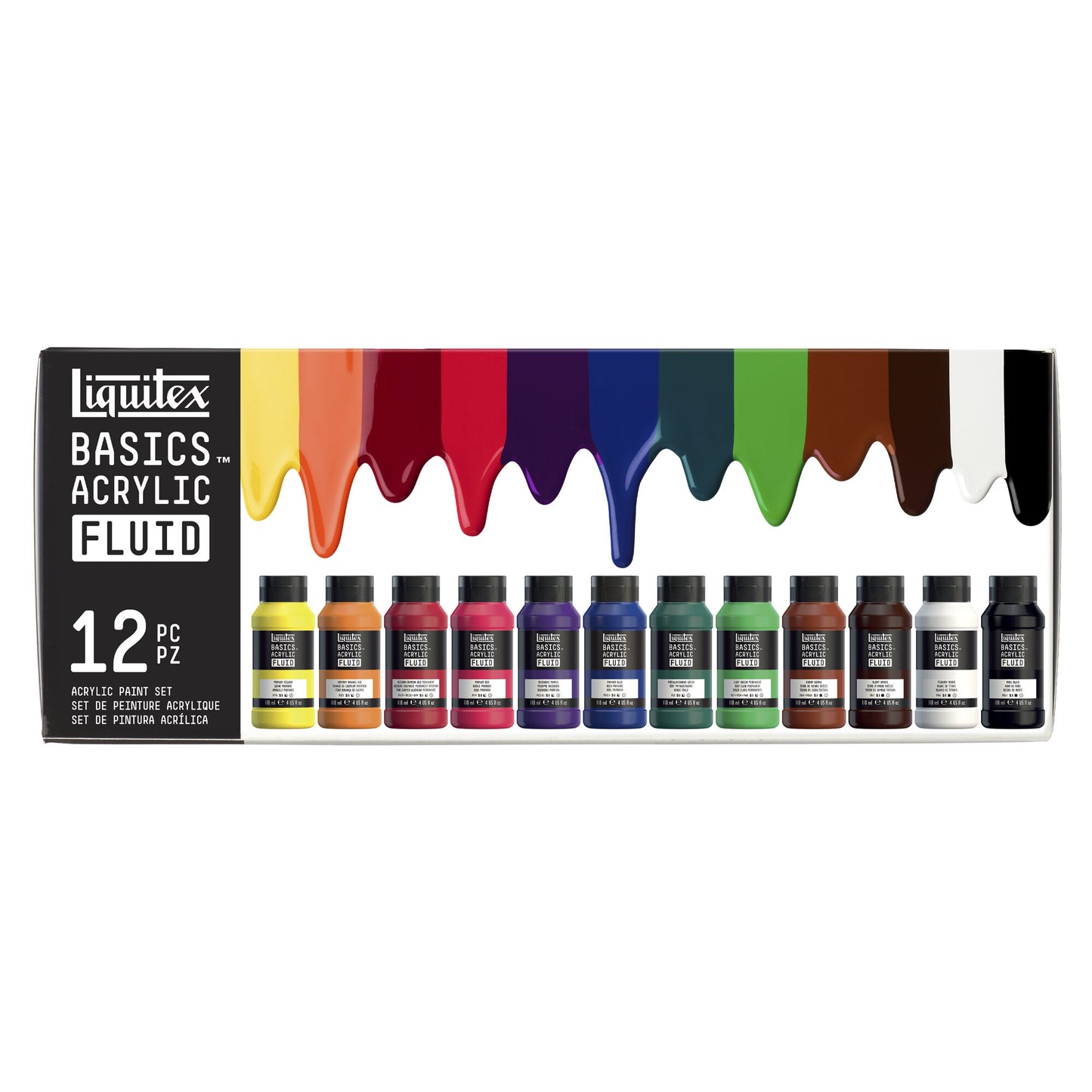 LIQUITEX Basics Fluid Acrylic Set 12x118ml