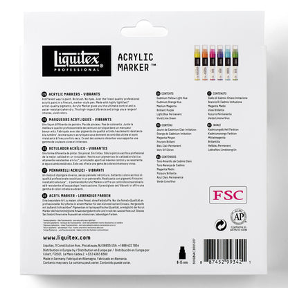 Acrylic Marker Set - 6x15mm - Vibrants