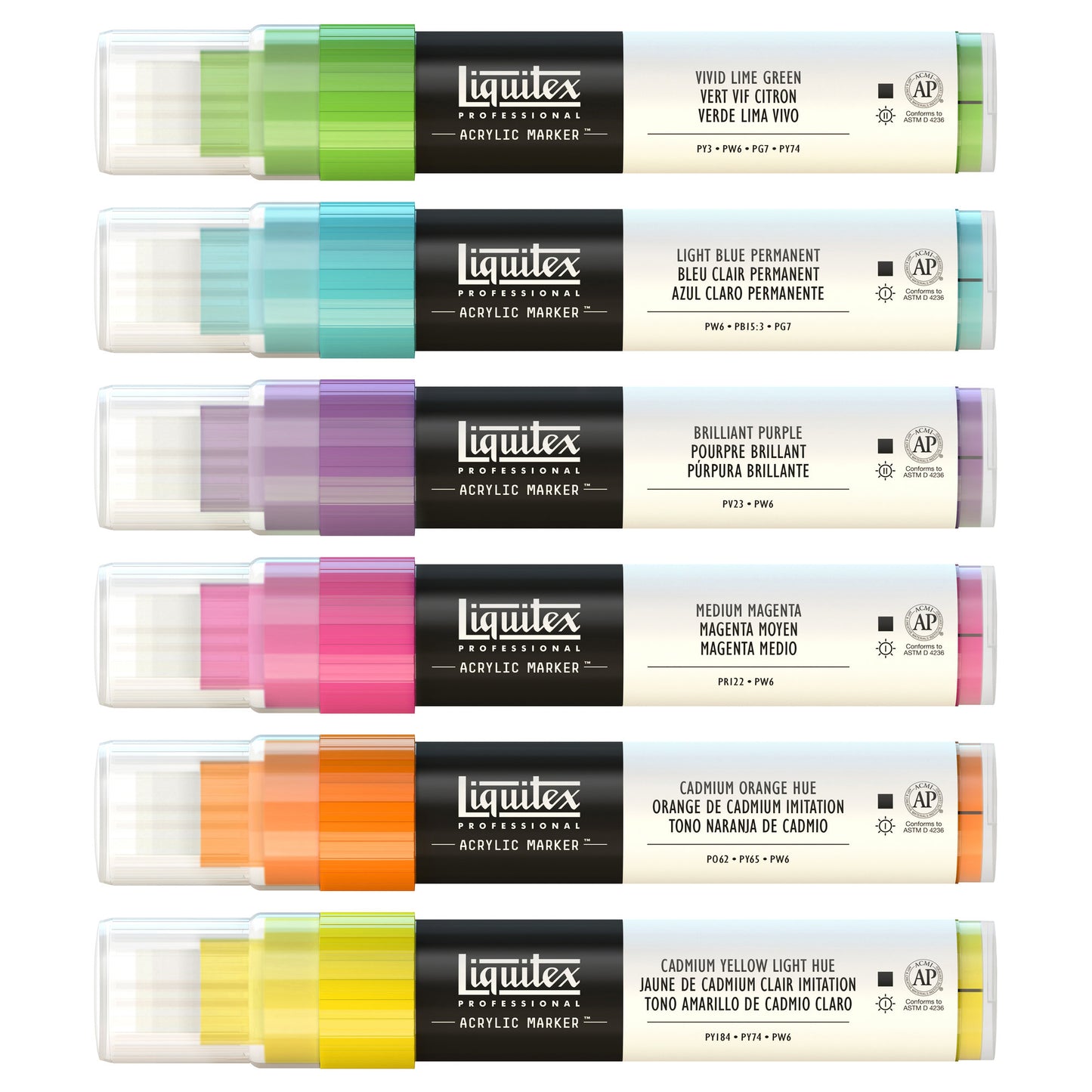 Acrylic Marker Set - 6x15mm - Vibrants