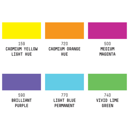 Acrylic Marker Set - 6x15mm - Vibrants