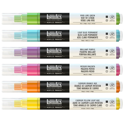 Acrylic Marker Set - 6x2mm - Vibrants