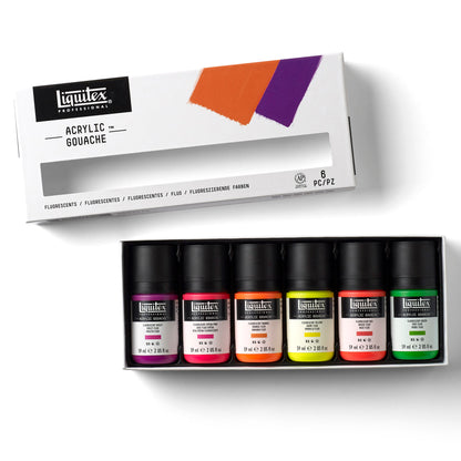 Liquitex Professional Acrylic Gouache 6X59ml Set - Fluorescents