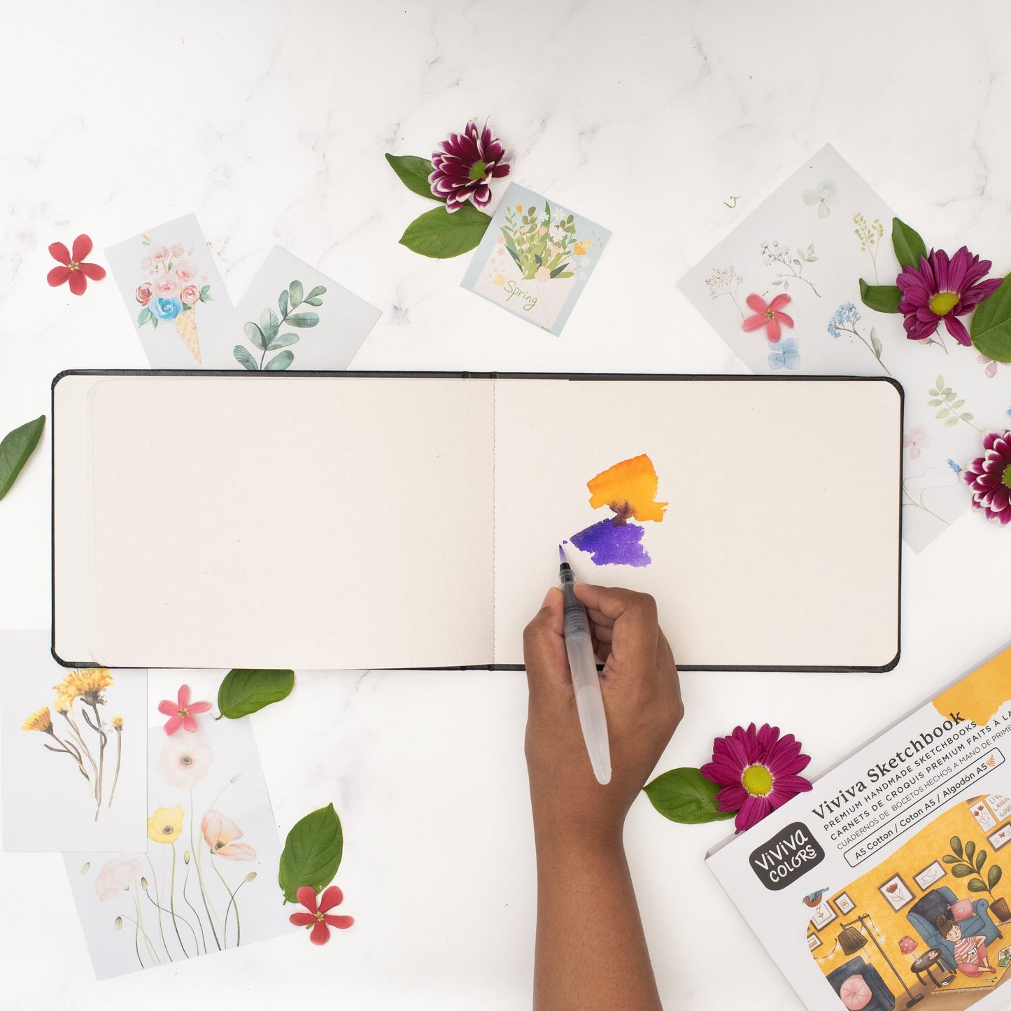 Viviva A5 Sketchbook - 100% Cotton, 40 Pages, 140 lbs