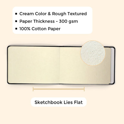 Viviva A5 Sketchbook - 100% Cotton, 40 Pages, 140 lbs