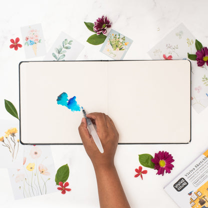 Viviva Square Sketchbook - 100% Cotton, 40 Pages, 140 lbs