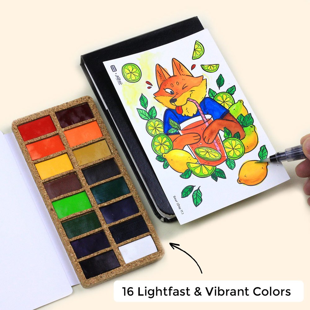 Viviva Watercolour Pan Set - Original 16 Colours