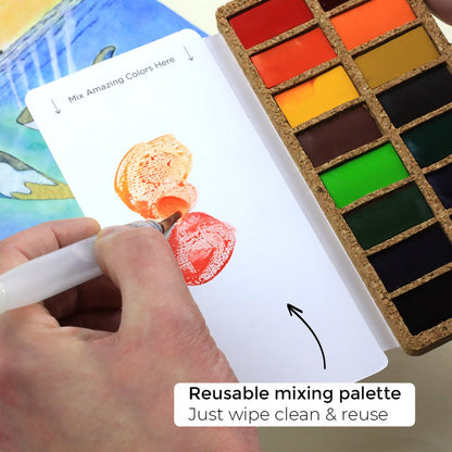 Viviva Watercolour Pan Set - Original 16 Colours