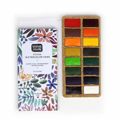 Viviva Watercolour Pan Set - Original 16 Colours
