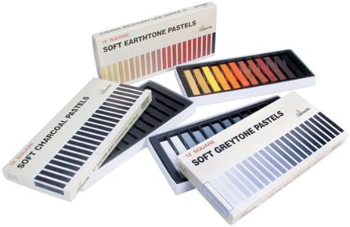 Inscribe Set Of 12 Greytone Soft Pastels