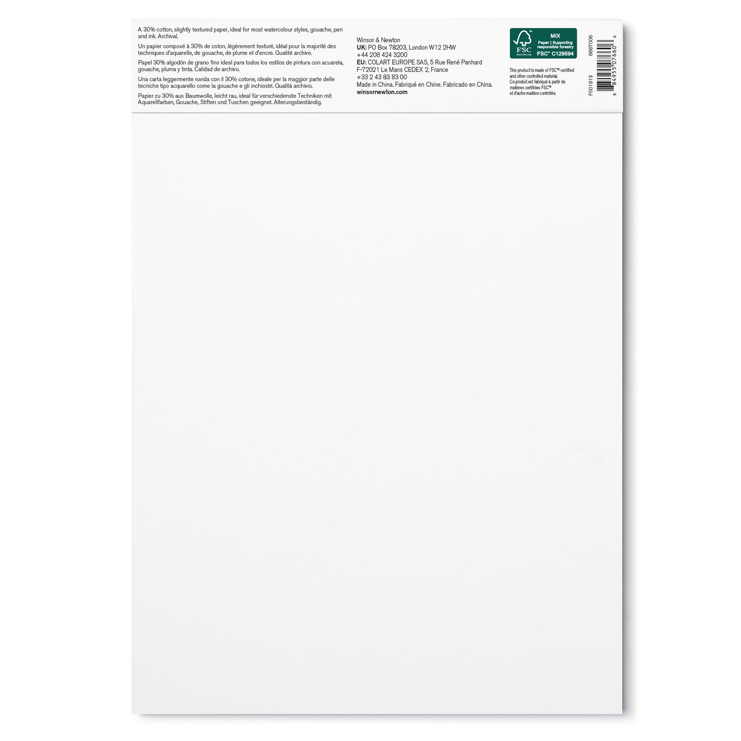 Winsor & Newton Watercolour Pad - Cold Press 300gsm A4